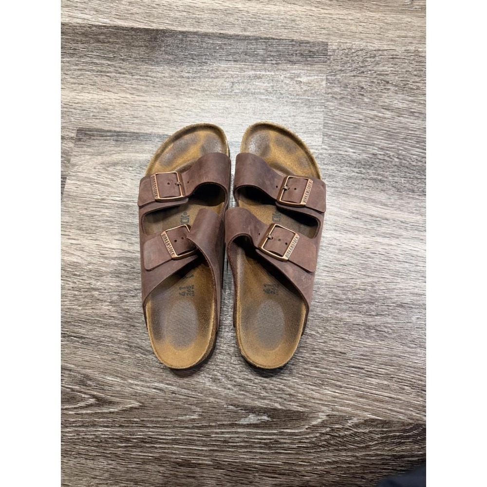 Birkenstock Arizona Oiled Leather Sandals Tobacco Brown Mens 41 L10 M8